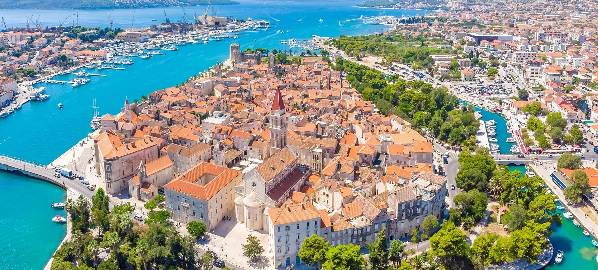 bird view of Trogir